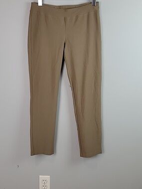 Eileen Fisher washable crepe slim pull on pants size PS Petite Small taupe